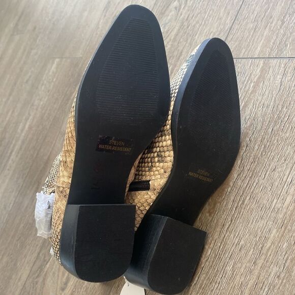 Steven by Steve Madden Snakeskin Print Vegan Faux Leather Waterproof Ankle Boots - Picture 7 of 8